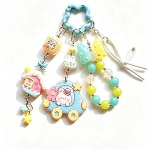 teal and yellow beads